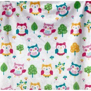 PETITE L'AMOUR Owl Blanket Reversible Floral 29x39